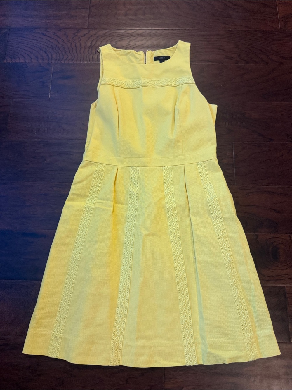 J. Crew Yellow Sleeveless Fit-and-Flare Dress